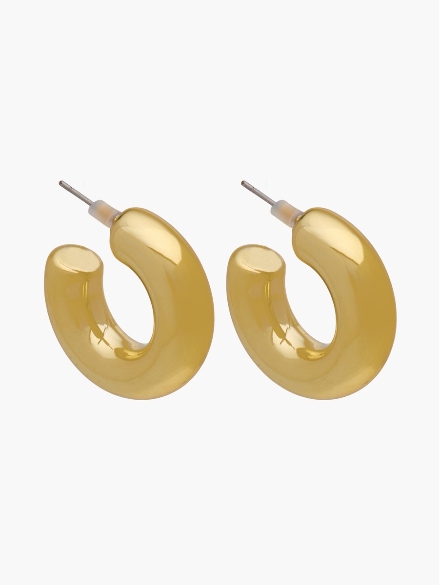 Pack of 3 Gold Tone Hoop Earrings with Pushback Closure