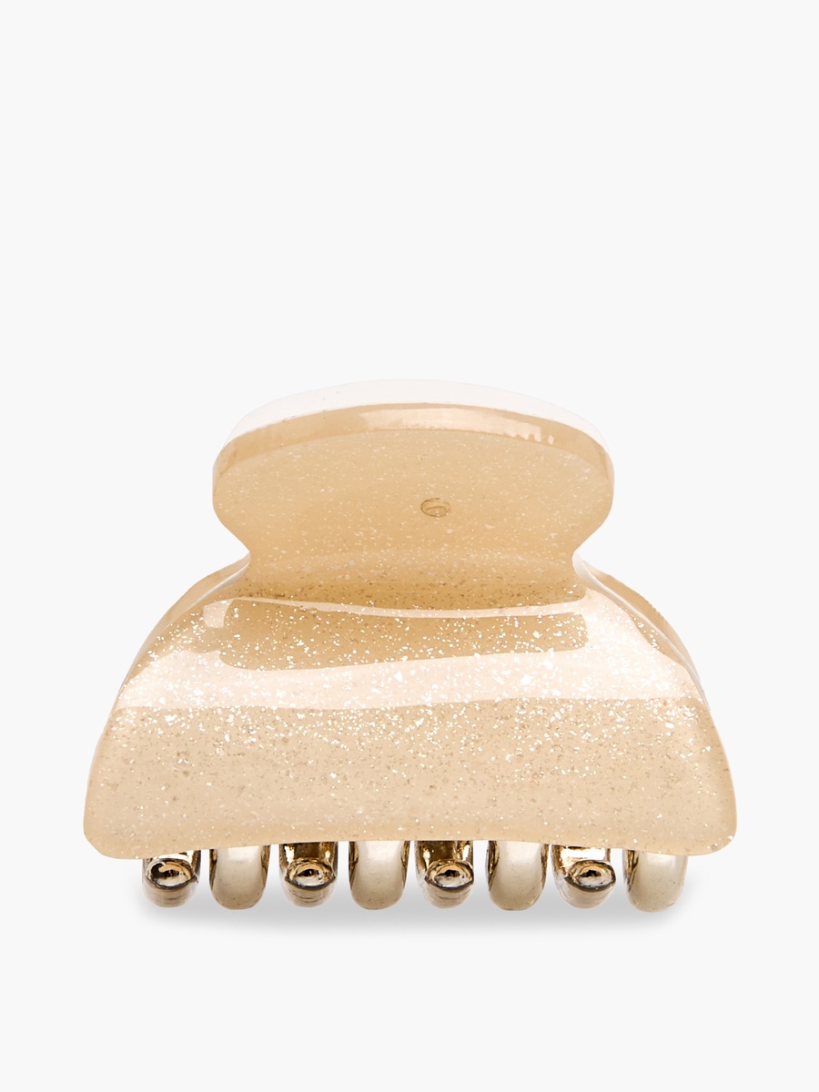 Pack of 3 Curved Hair Clamp with Glitter Finish