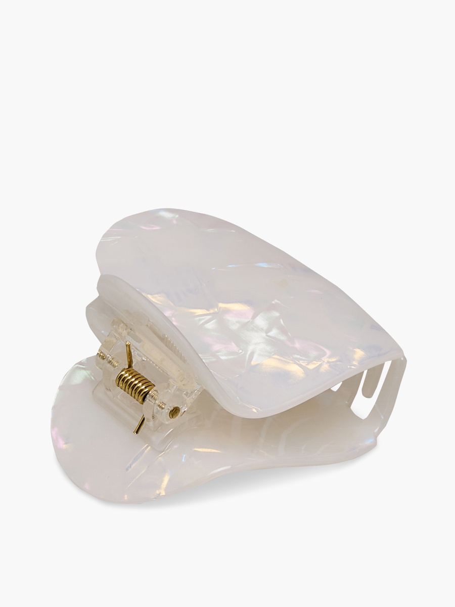 Heart Hair Clamp with Pearl Finish