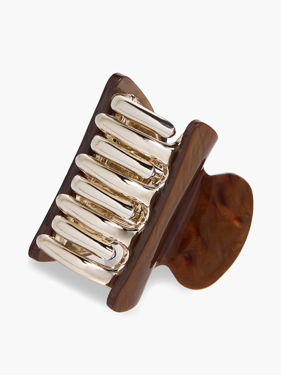 Pack of 3 Curved Hair Clamp with Marble Finish