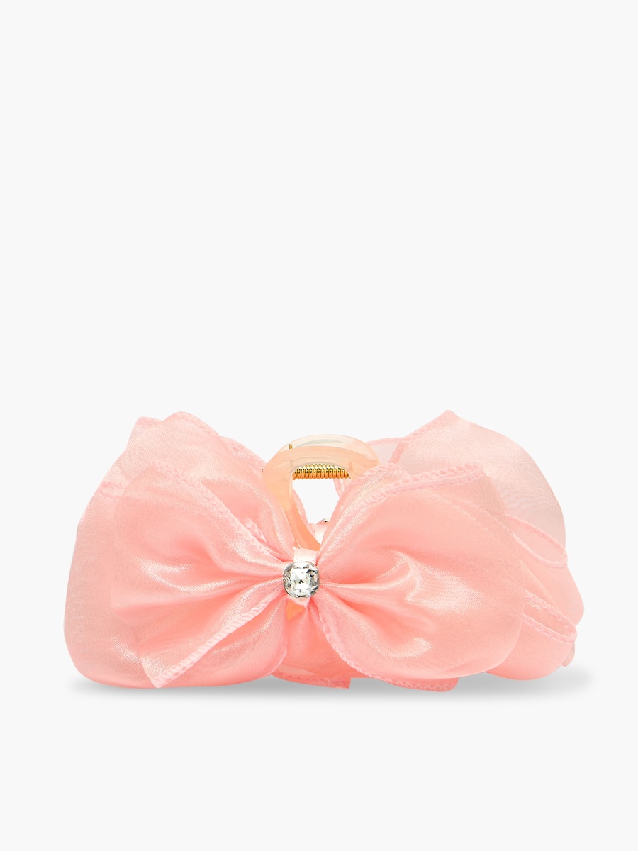 Bow Shape Hair Clamp with Stone Embellishment