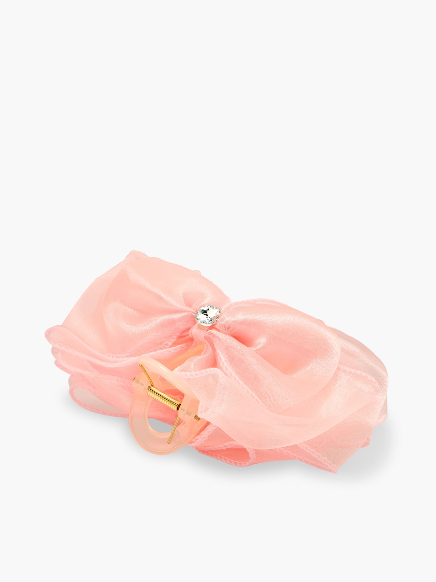 Bow Shape Hair Clamp with Stone Embellishment