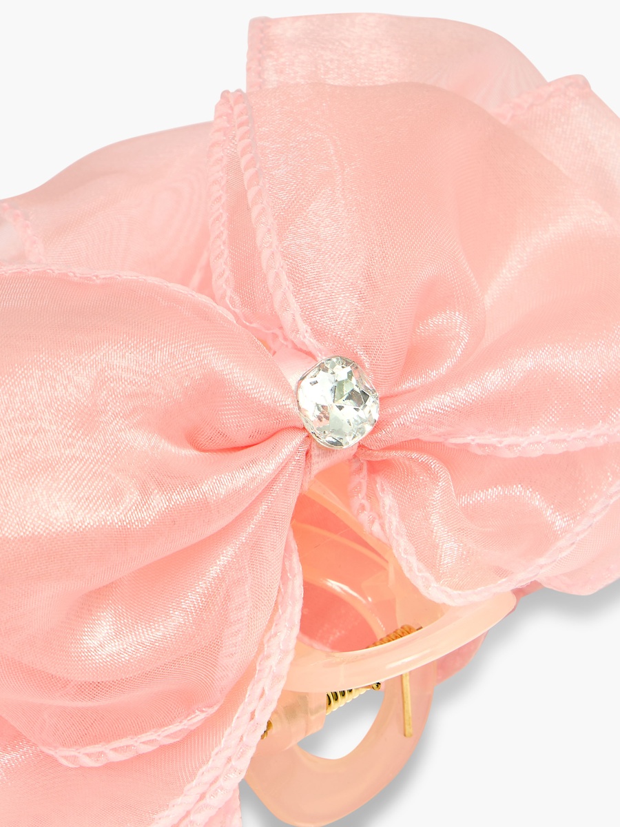 Bow Shape Hair Clamp with Stone Embellishment