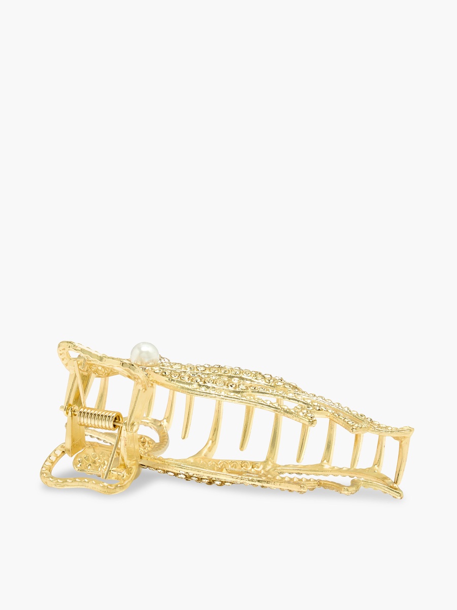 Bow Shape Hair Clamp with Stone Embellishments
