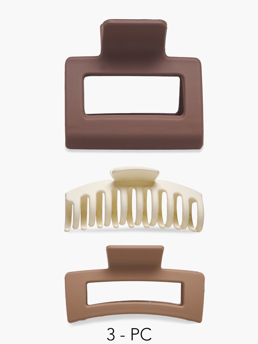 Pack of 3 Assorted Hair Clamp with Matte Finish