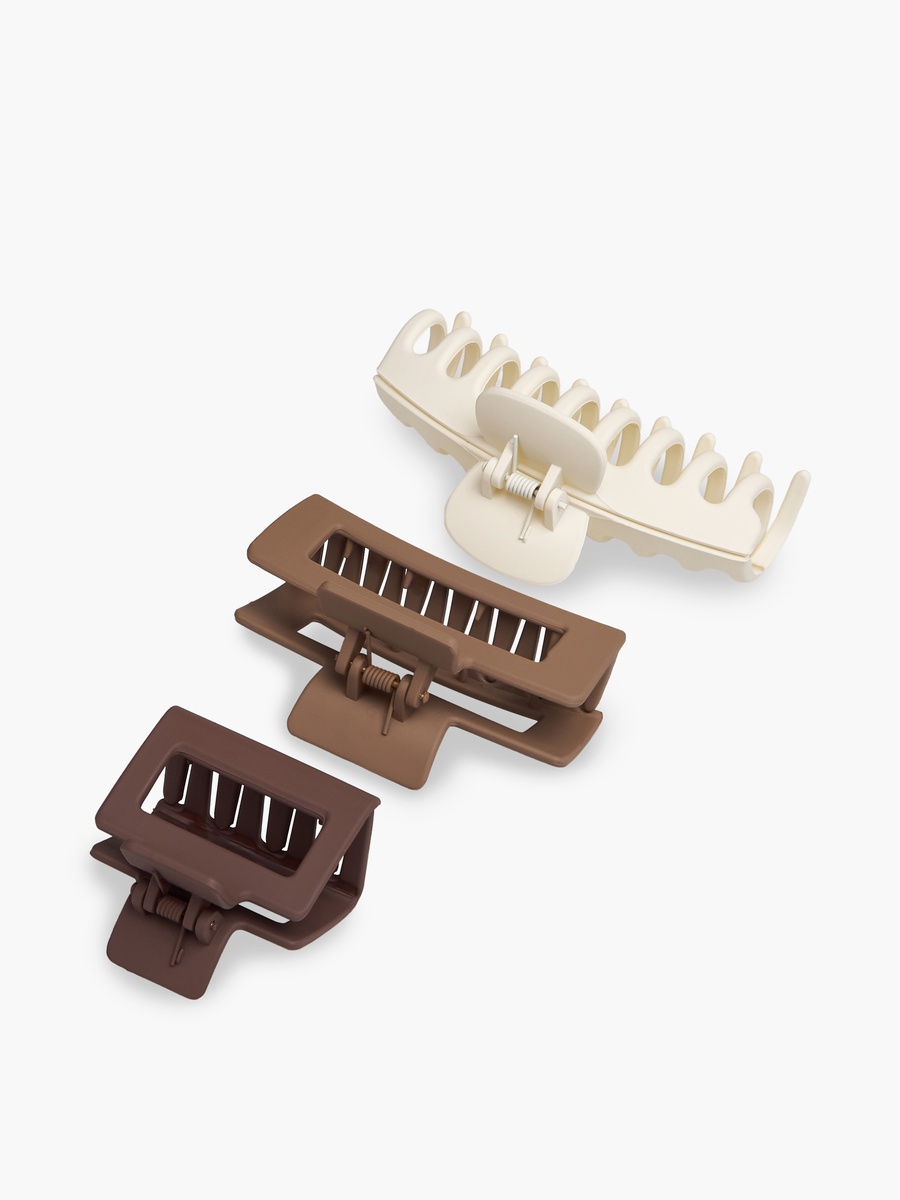 Pack of 3 Assorted Hair Clamp with Matte Finish