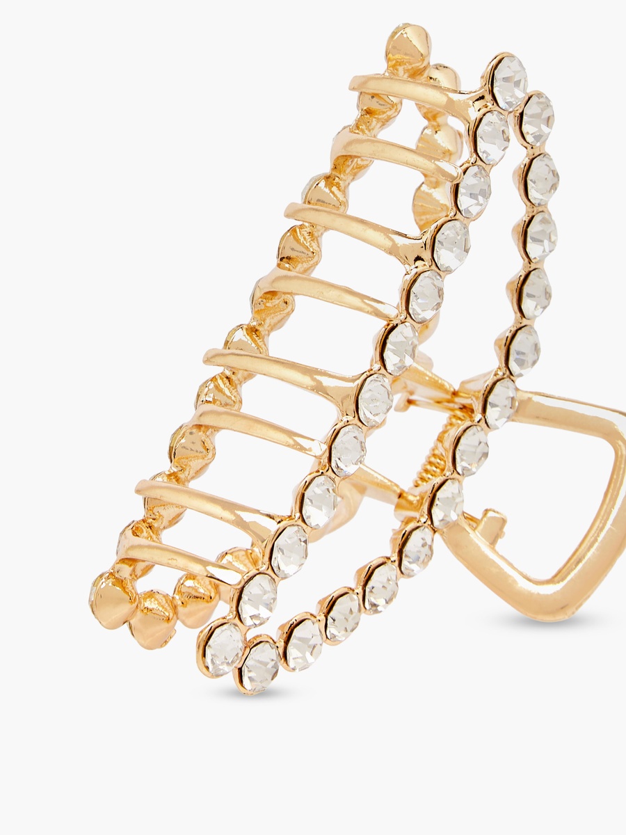 Curved Hair Clamp with Stone Embellishment