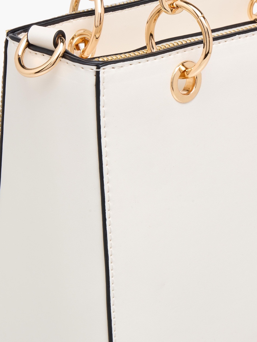 Tia Embellished Satchel Bag with Bag Charms
