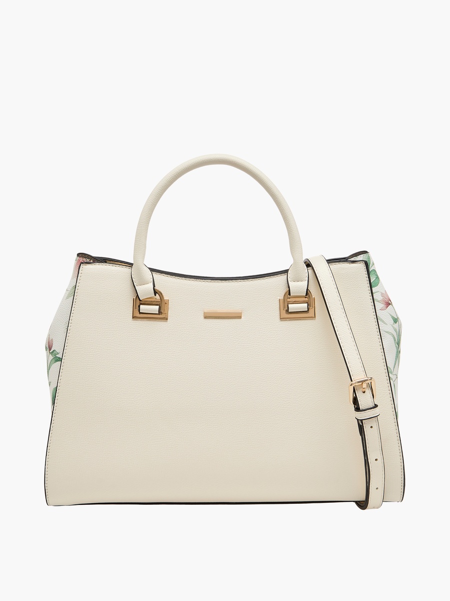 Jul Floral Panel Tote Bag with Double Handles