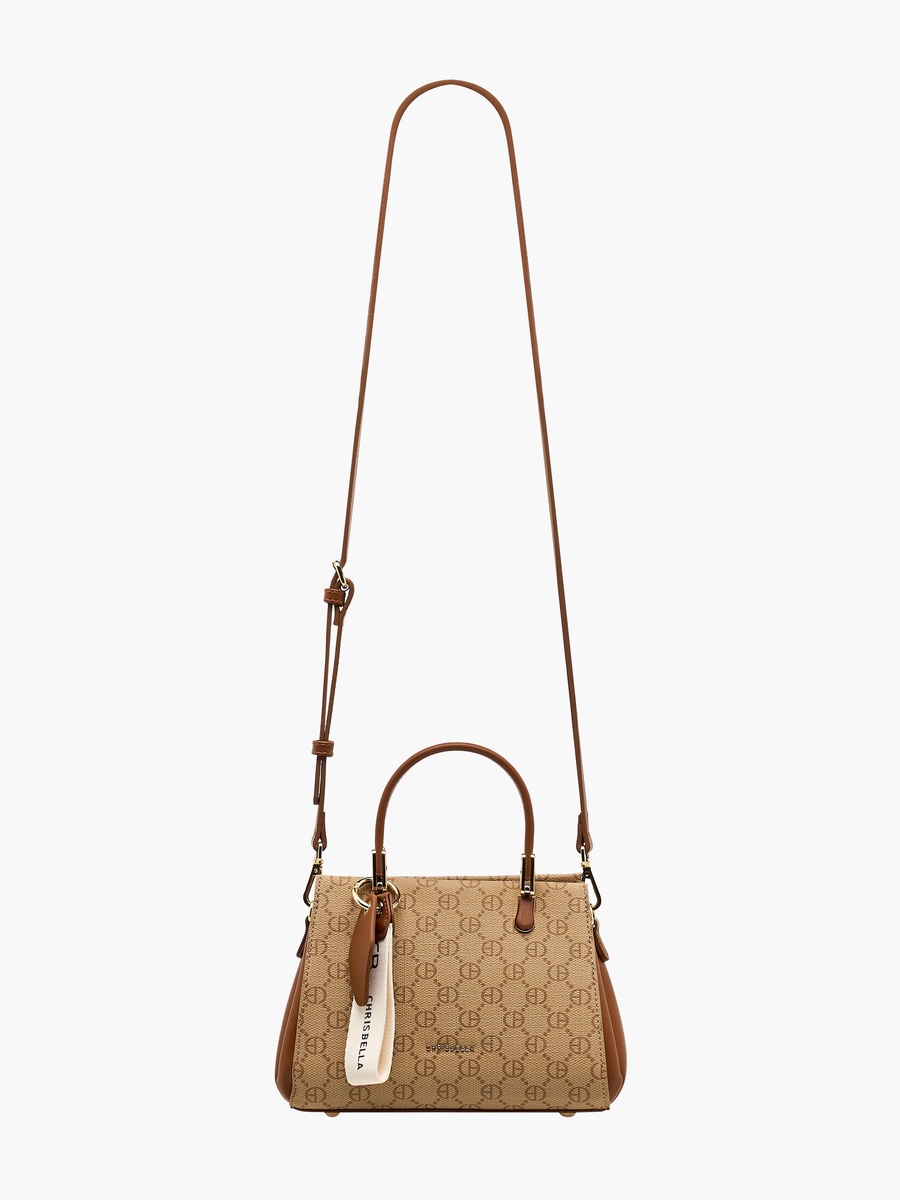 Monogram Print Satchel Bag with Wallet