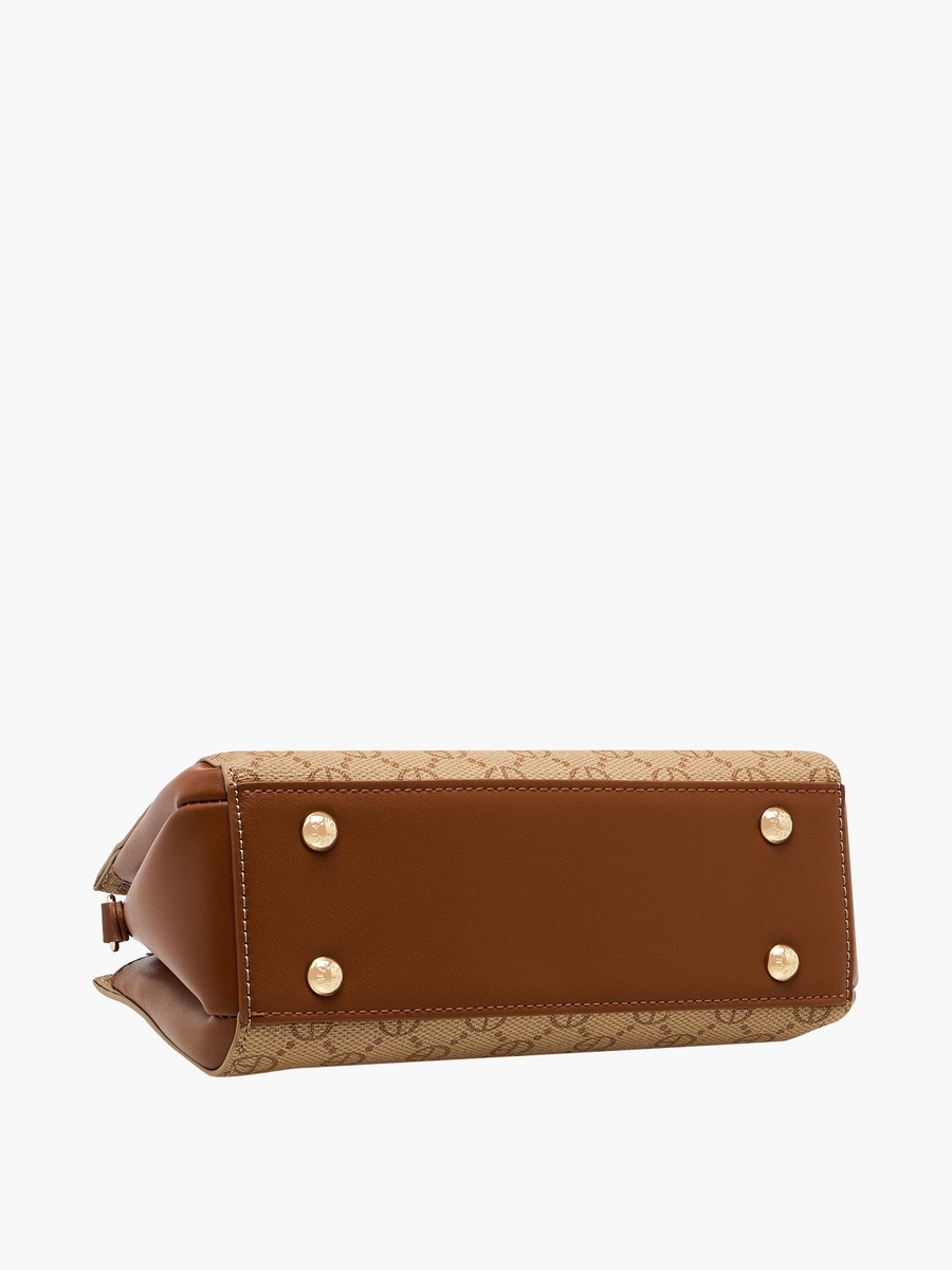 Monogram Print Satchel Bag with Wallet