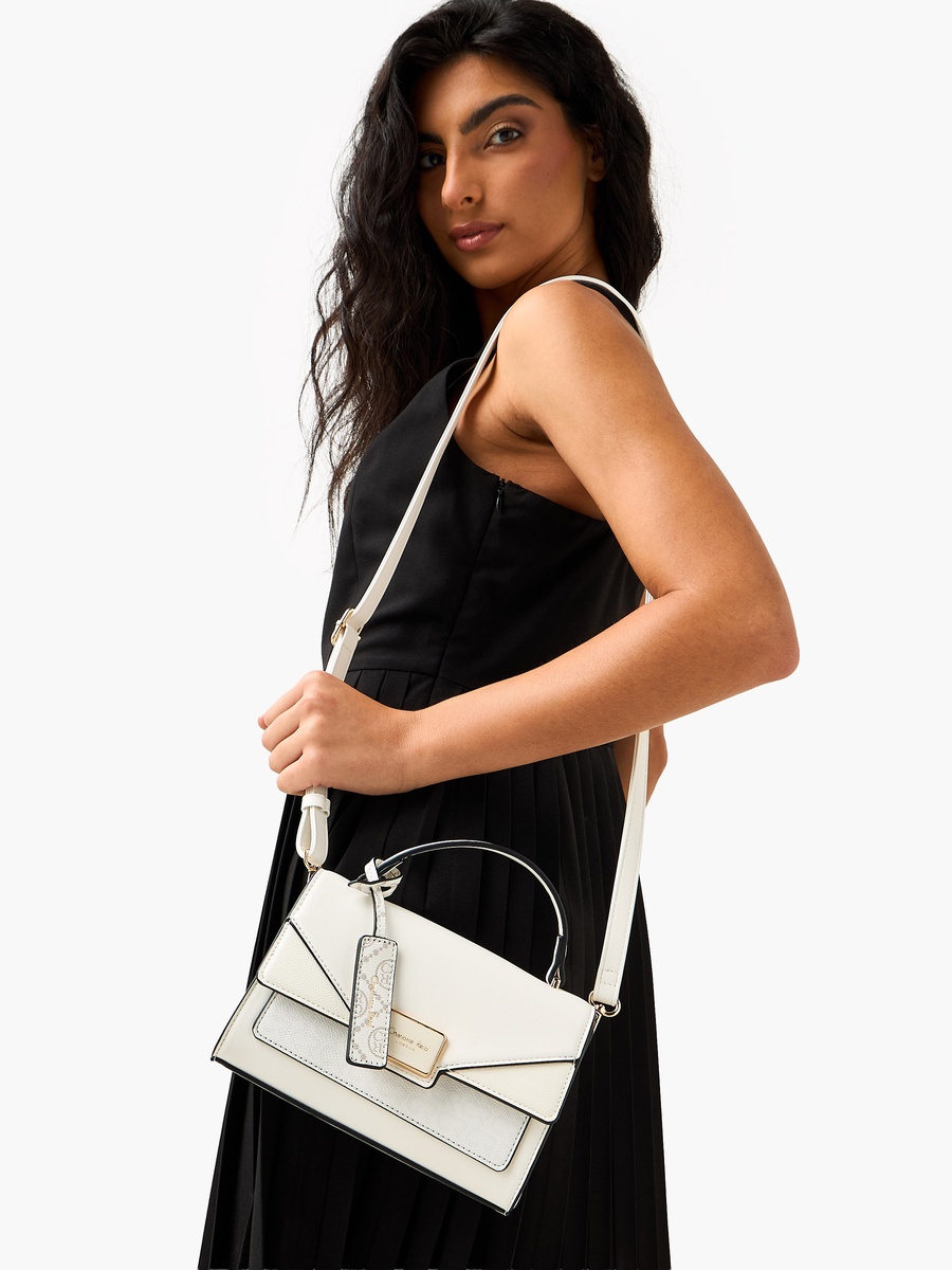 Printed Crossbody Bag with Magnetic Button Closure