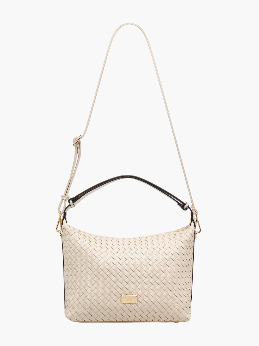 Braided Shoulder Bag with Zip Closure