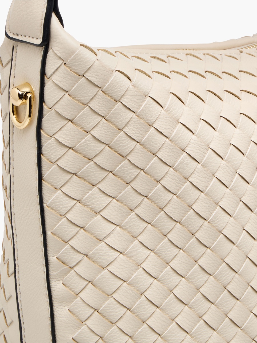 Braided Shoulder Bag with Zip Closure