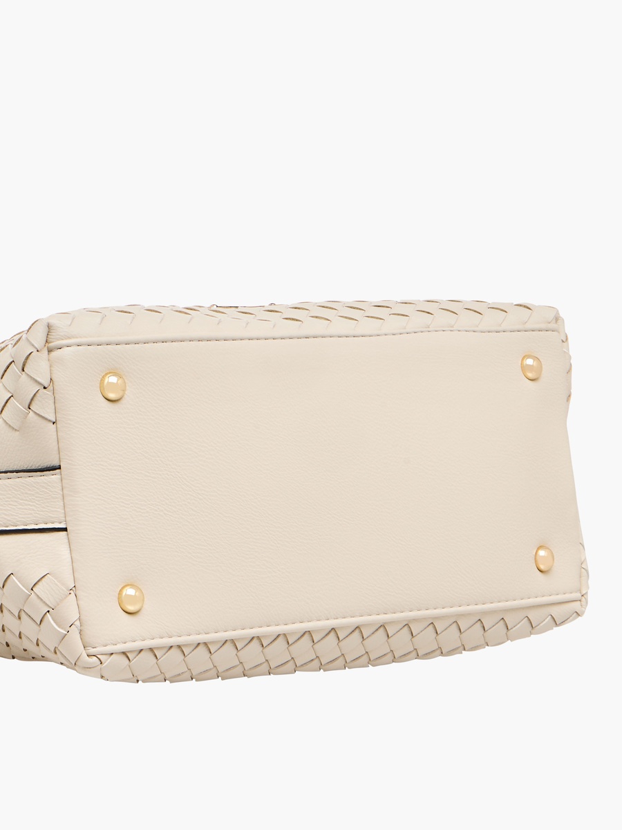 Braided Shoulder Bag with Zip Closure