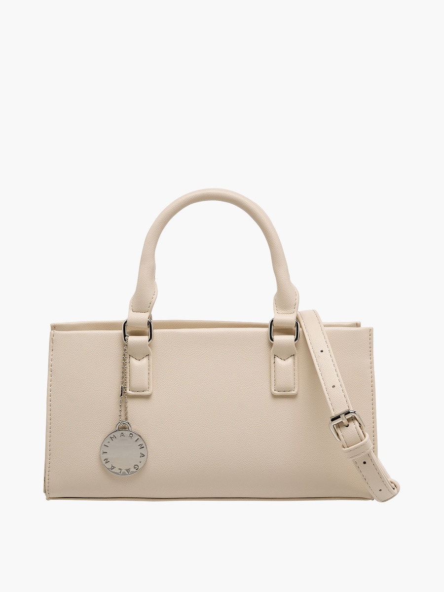 East West Solid Tote Bag with Detachable Strap