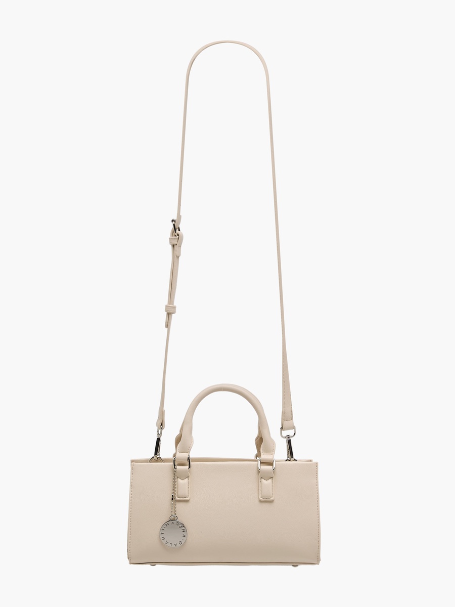 East West Solid Tote Bag with Detachable Strap