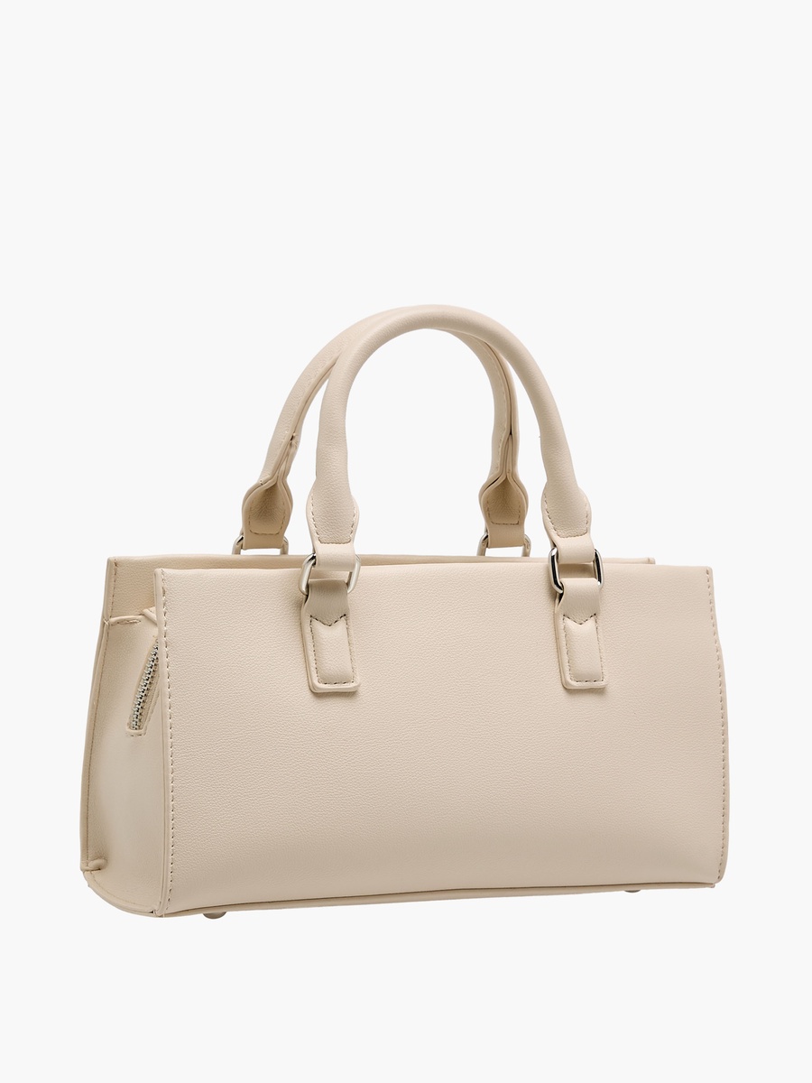 East West Solid Tote Bag with Detachable Strap