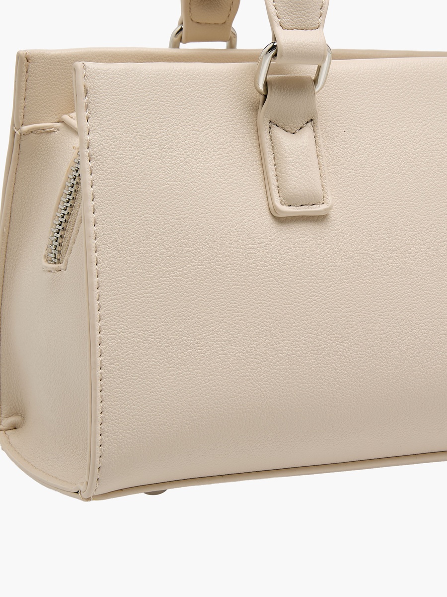 East West Solid Tote Bag with Detachable Strap