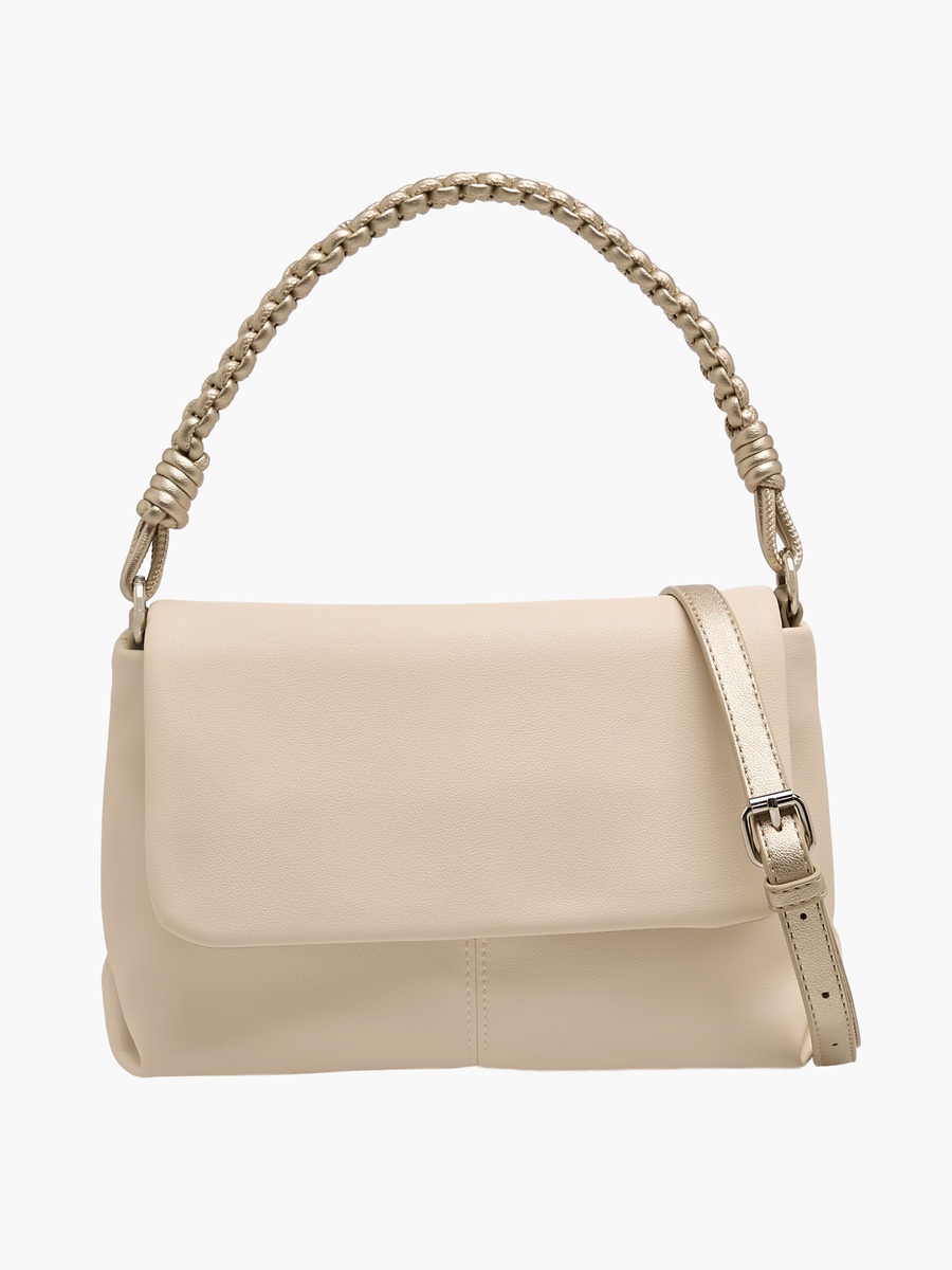 Solid Shoulder Bag with Detachable Strap