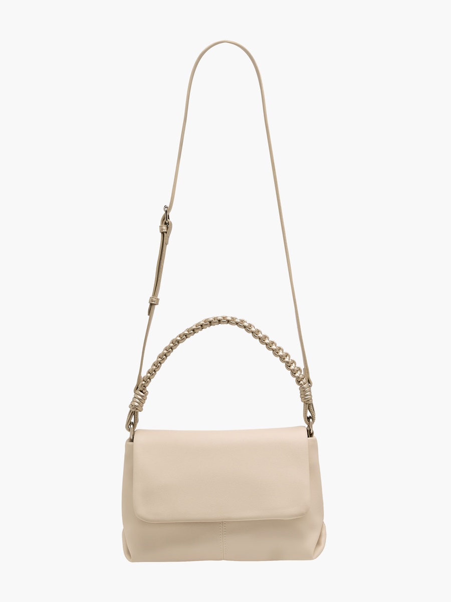 Solid Shoulder Bag with Detachable Strap