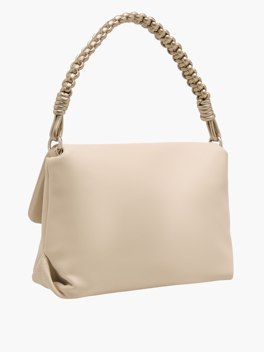 Solid Shoulder Bag with Detachable Strap