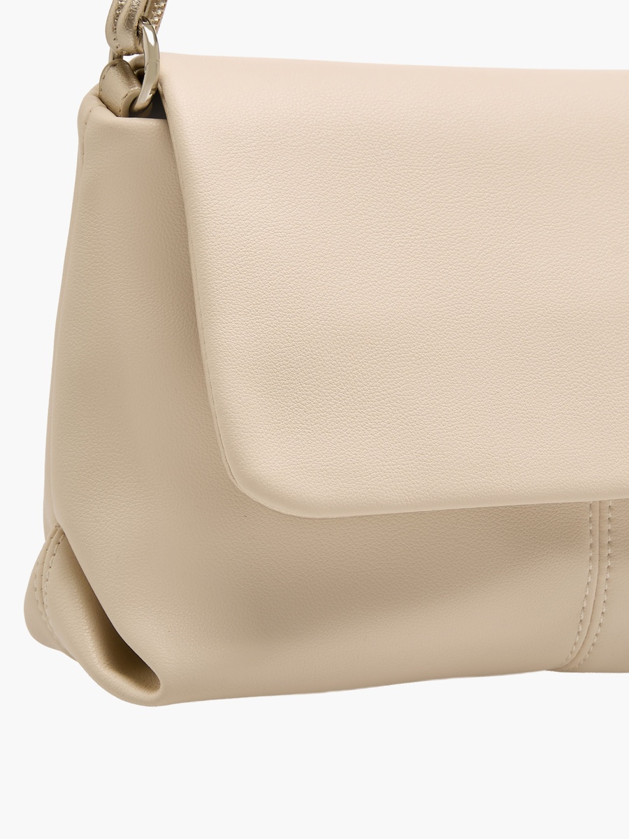 Solid Shoulder Bag with Detachable Strap
