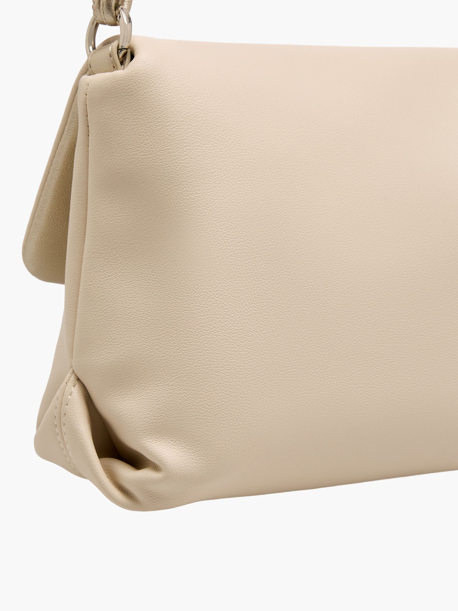 Solid Shoulder Bag with Detachable Strap