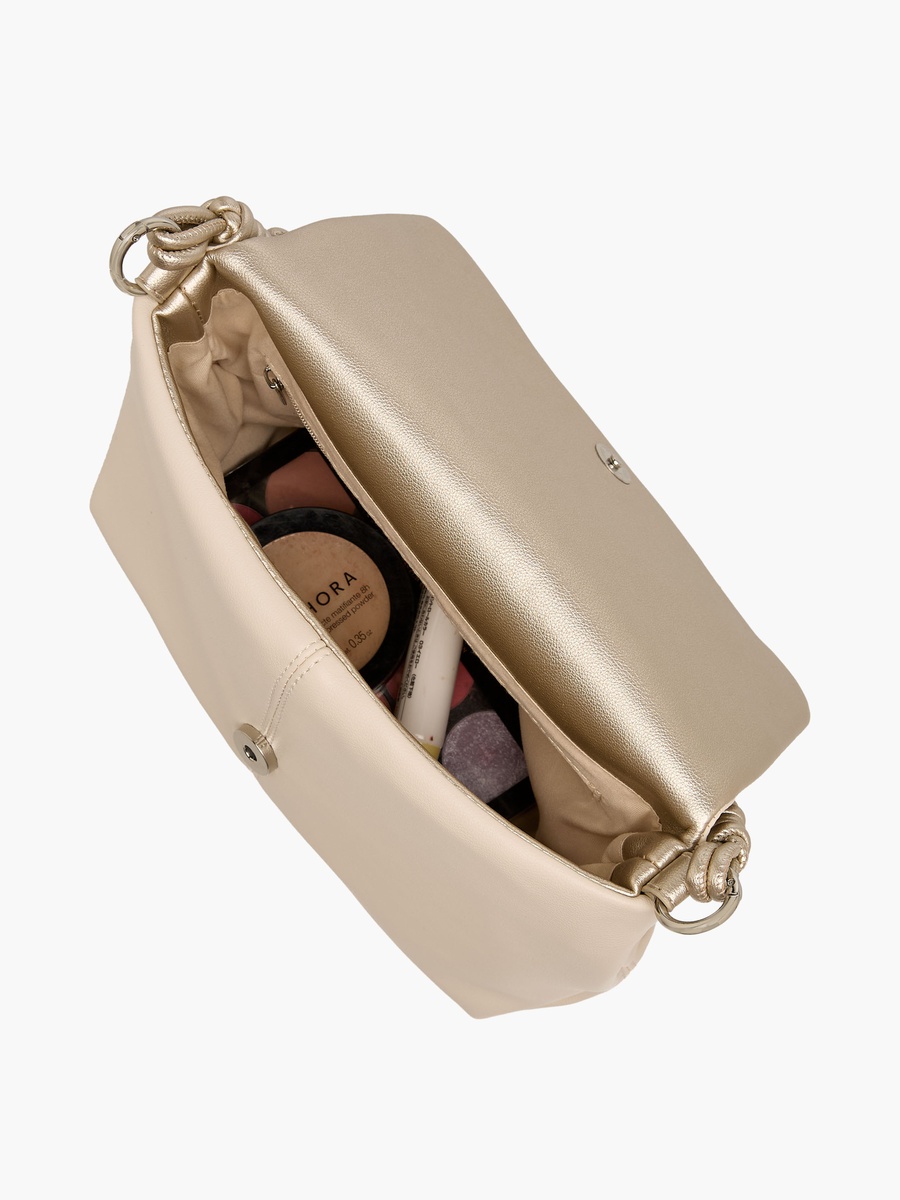 Solid Shoulder Bag with Detachable Strap
