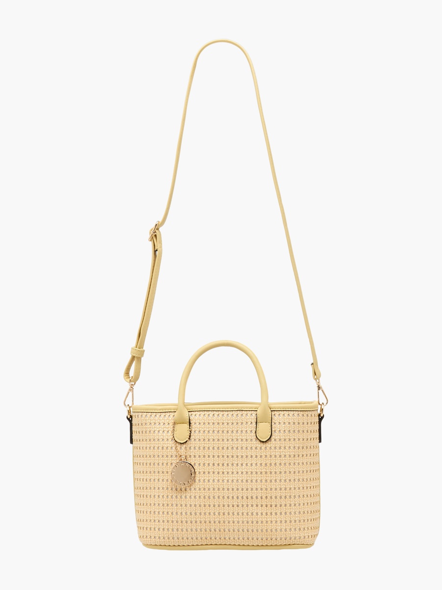 Textured Tote Bag with Detachable Strap