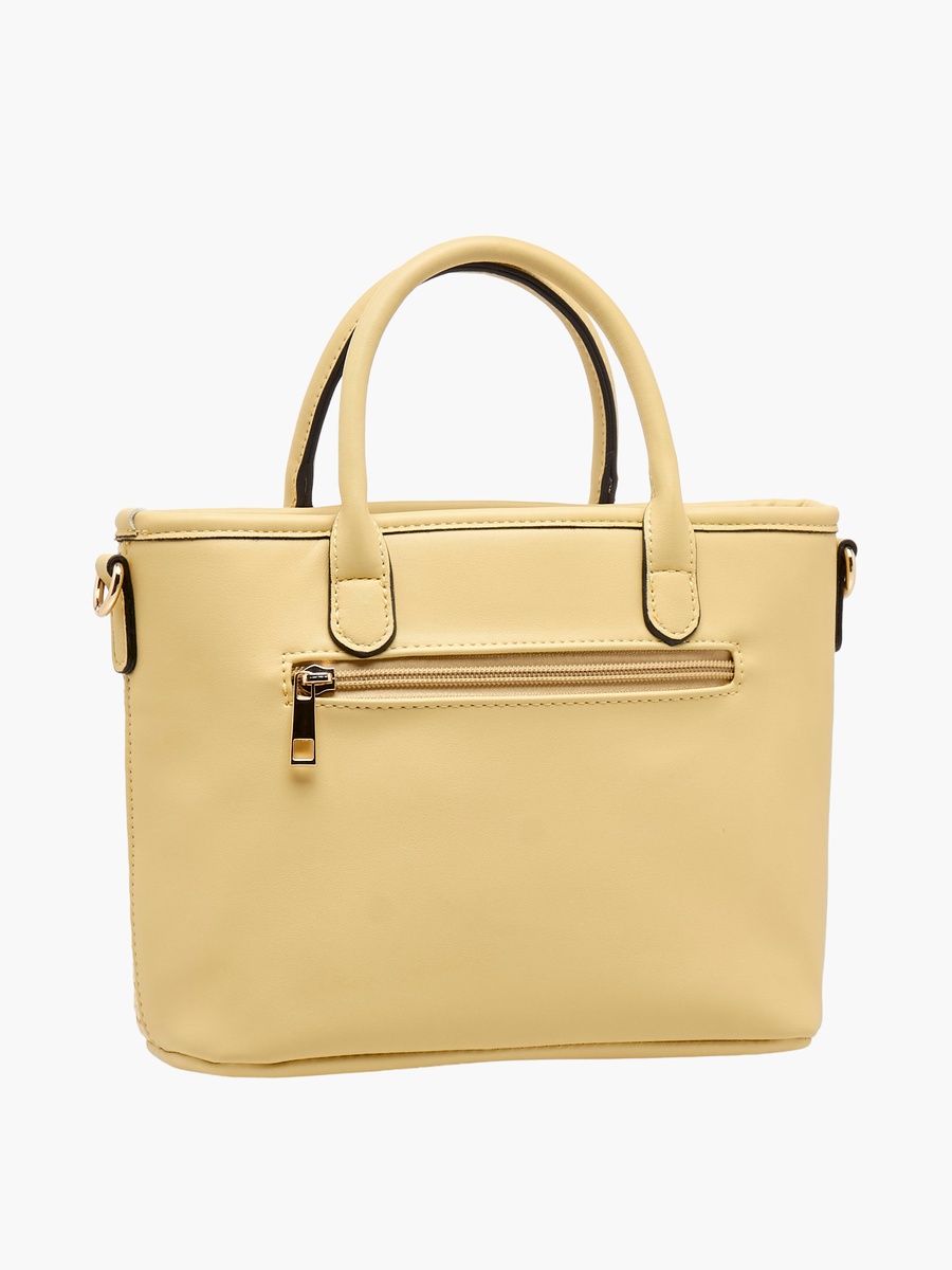 Textured Tote Bag with Detachable Strap