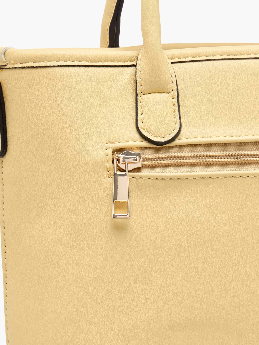 Textured Tote Bag with Detachable Strap