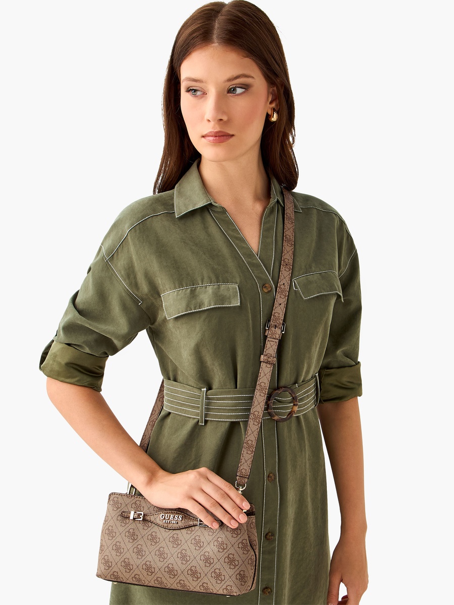 Katya Monogram Print Crossbody Bag with Detachable Shoulder Strap