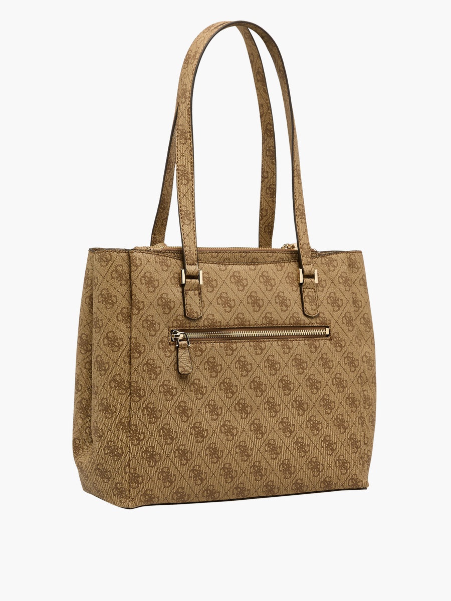 Katya Monogram Textured Tote Bag with Double Handle