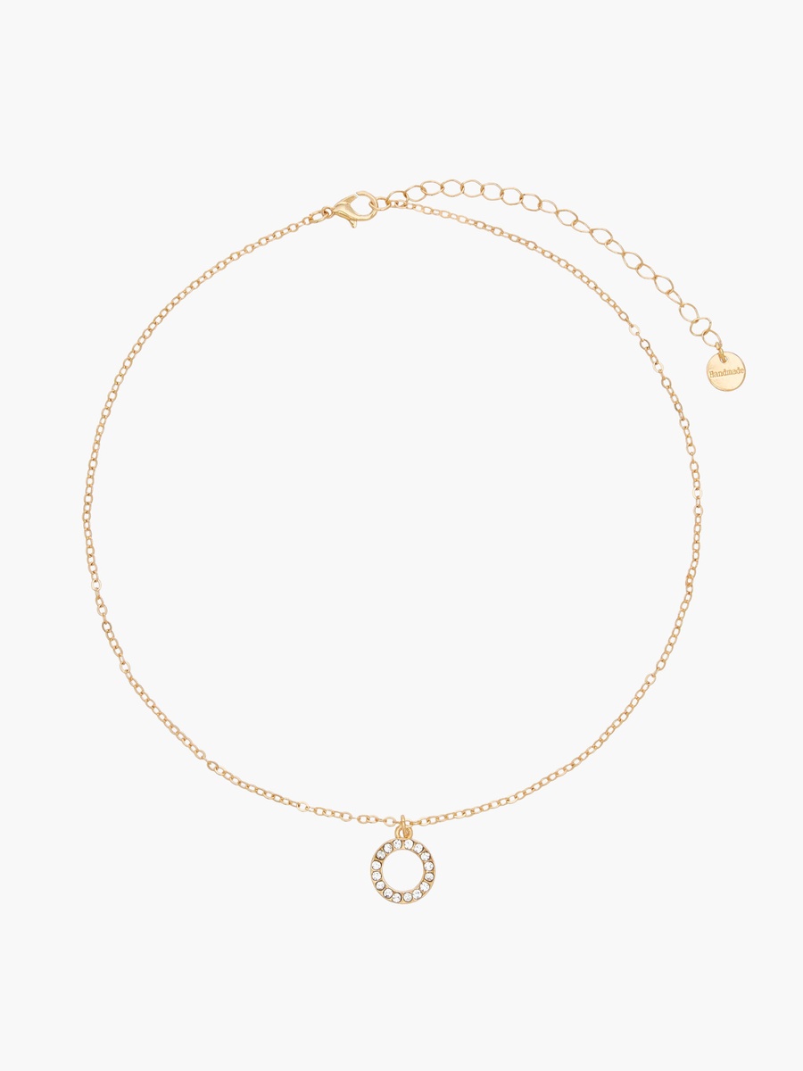 Set of 2 - Gold Tone Embellished Pendant Necklace and Earrings