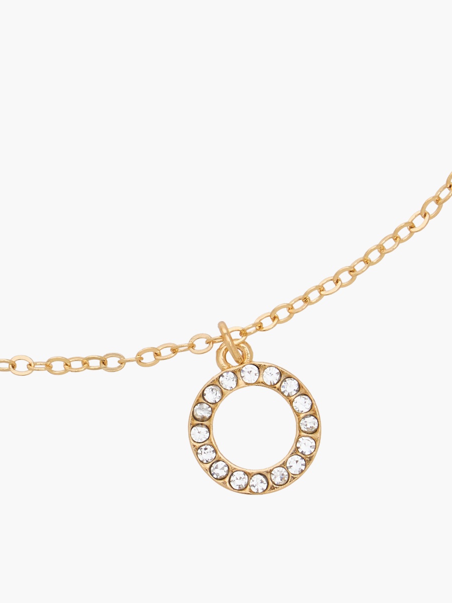 Set of 2 - Gold Tone Embellished Pendant Necklace and Earrings