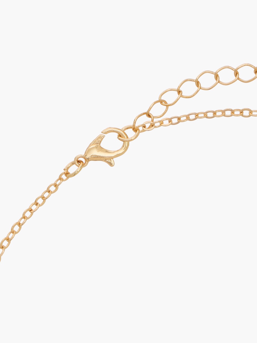 Set of 2 - Gold Tone Embellished Pendant Necklace and Earrings