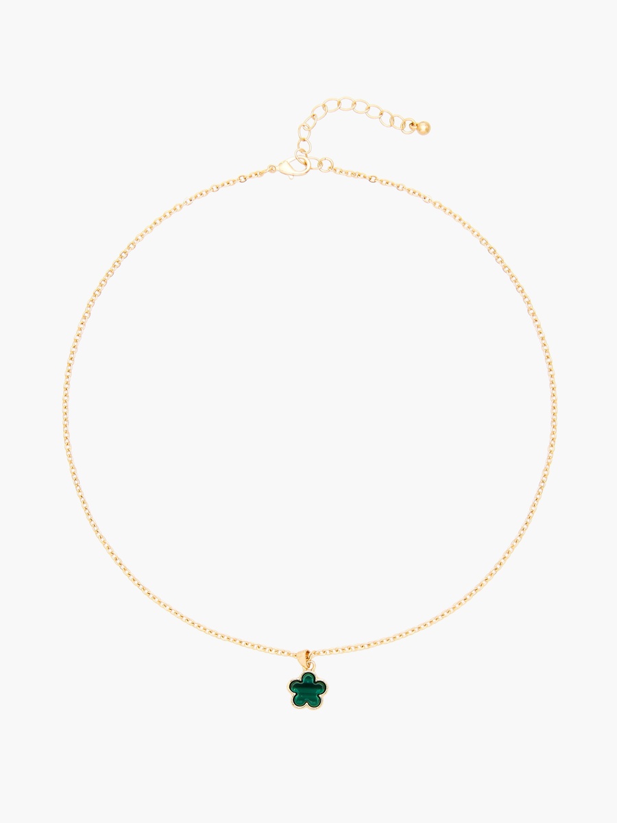 Set of 2 - Embellished Floral Pendant Necklace and Earrings