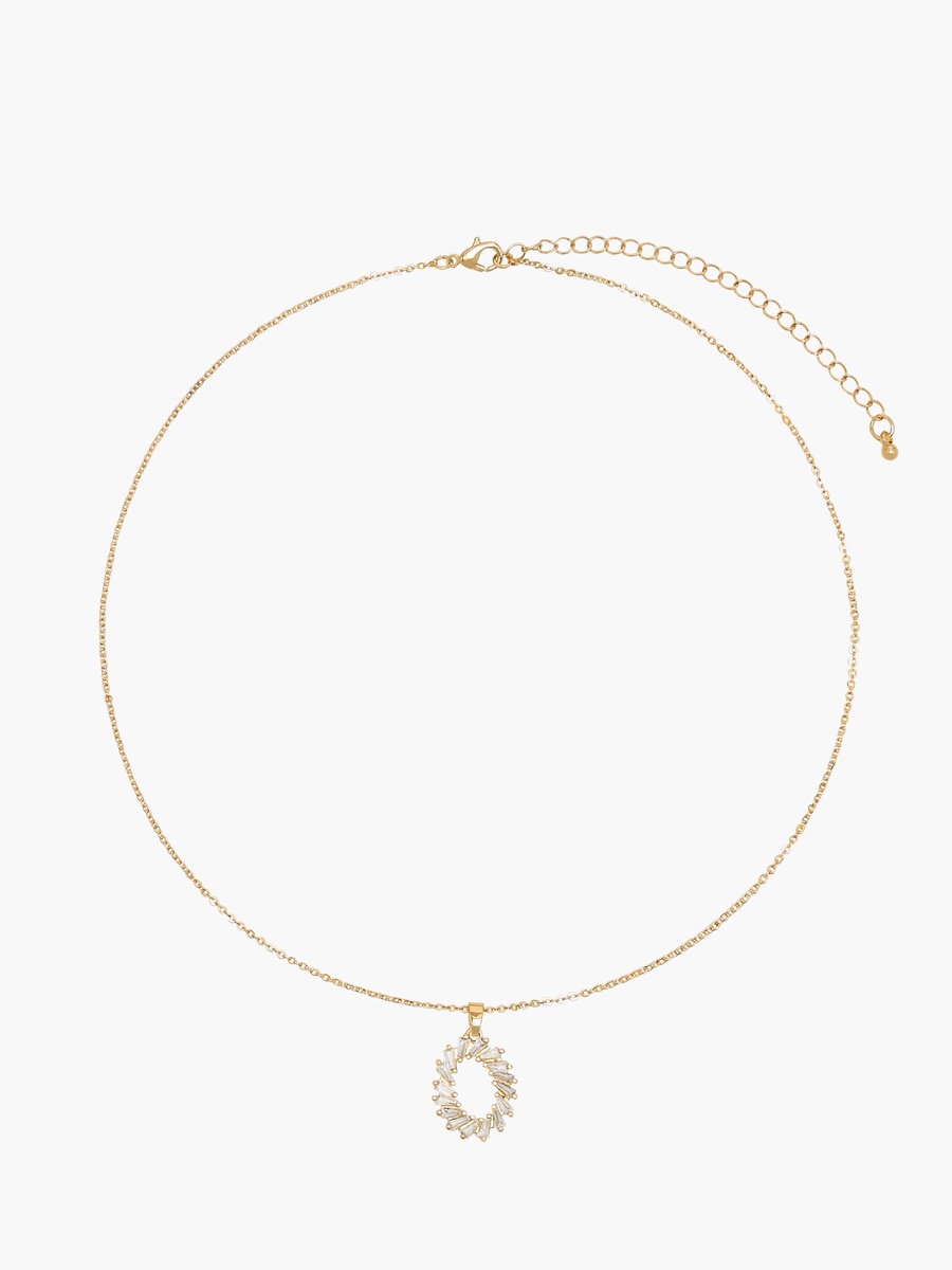 Set of 2 Cubic Zirconia Embellished Metal Necklace and Earrings