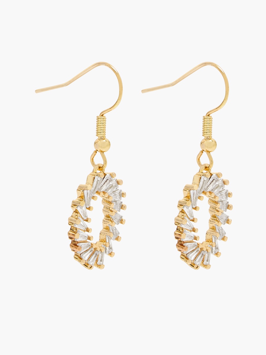 Set of 2 Cubic Zirconia Embellished Metal Necklace and Earrings