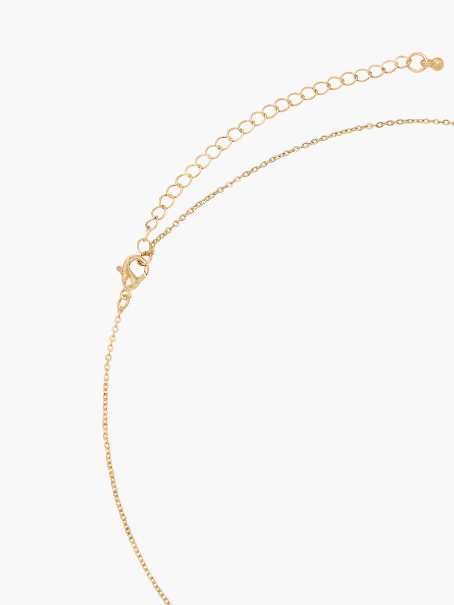 Set of 2 Cubic Zirconia Embellished Metal Necklace and Earrings