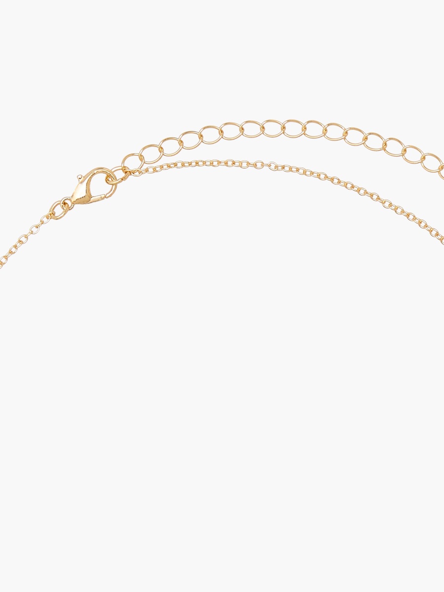 Set of 2 - Gold Tone Stone Embellished Pendant Necklace and Earrings
