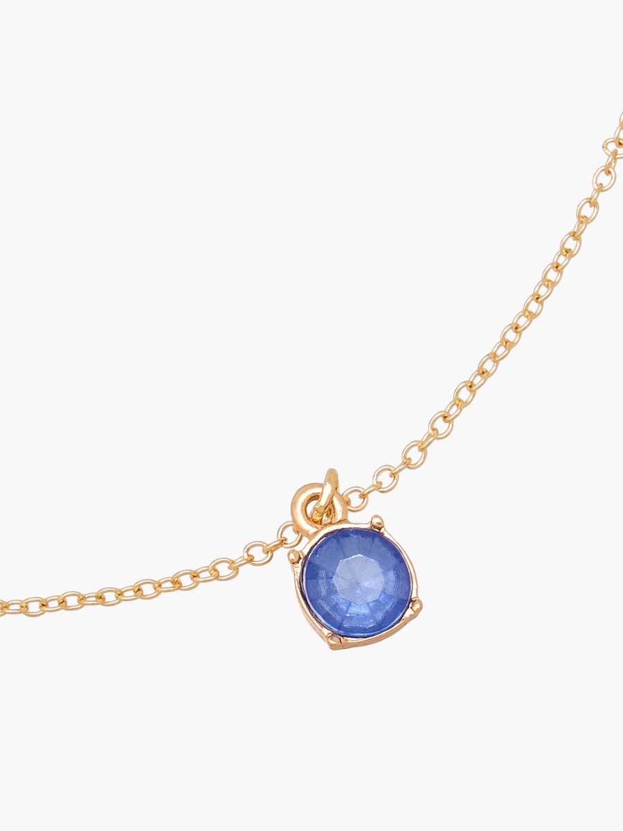 Set of 2 - Gold Tone Stone Embellished Pendant Necklace and Earrings