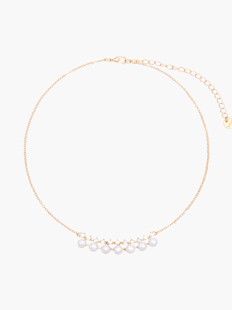 Metal Pearl Detail Necklace
