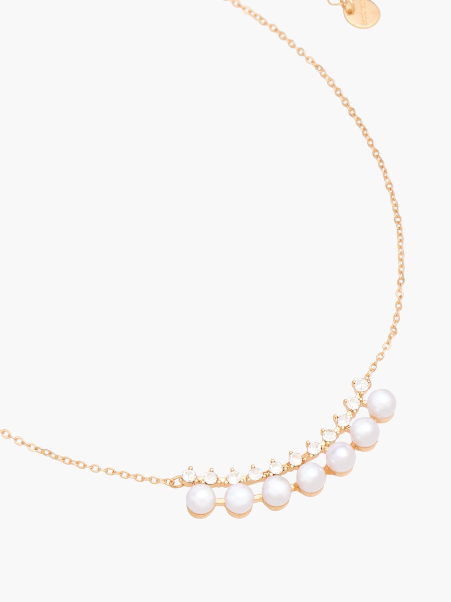 Metal Pearl Detail Necklace