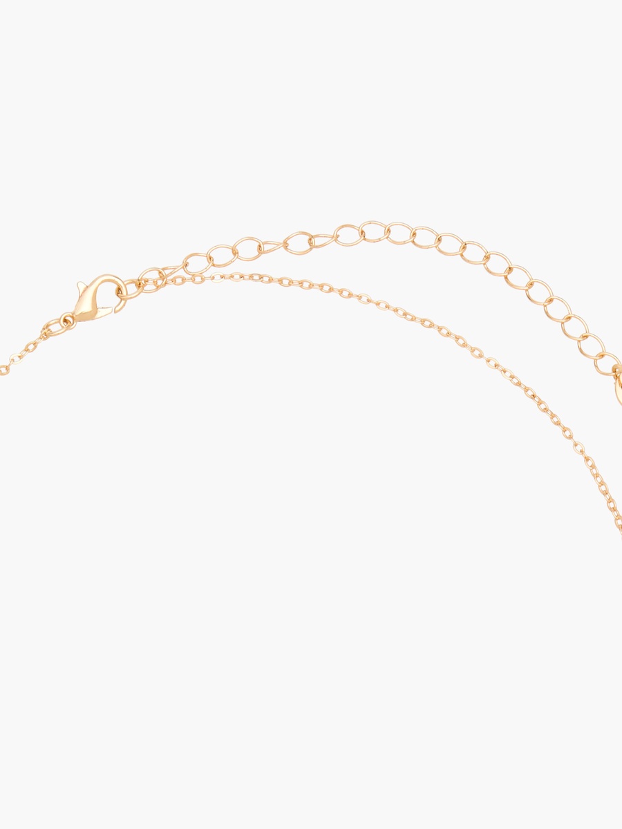 Metal Pearl Detail Necklace