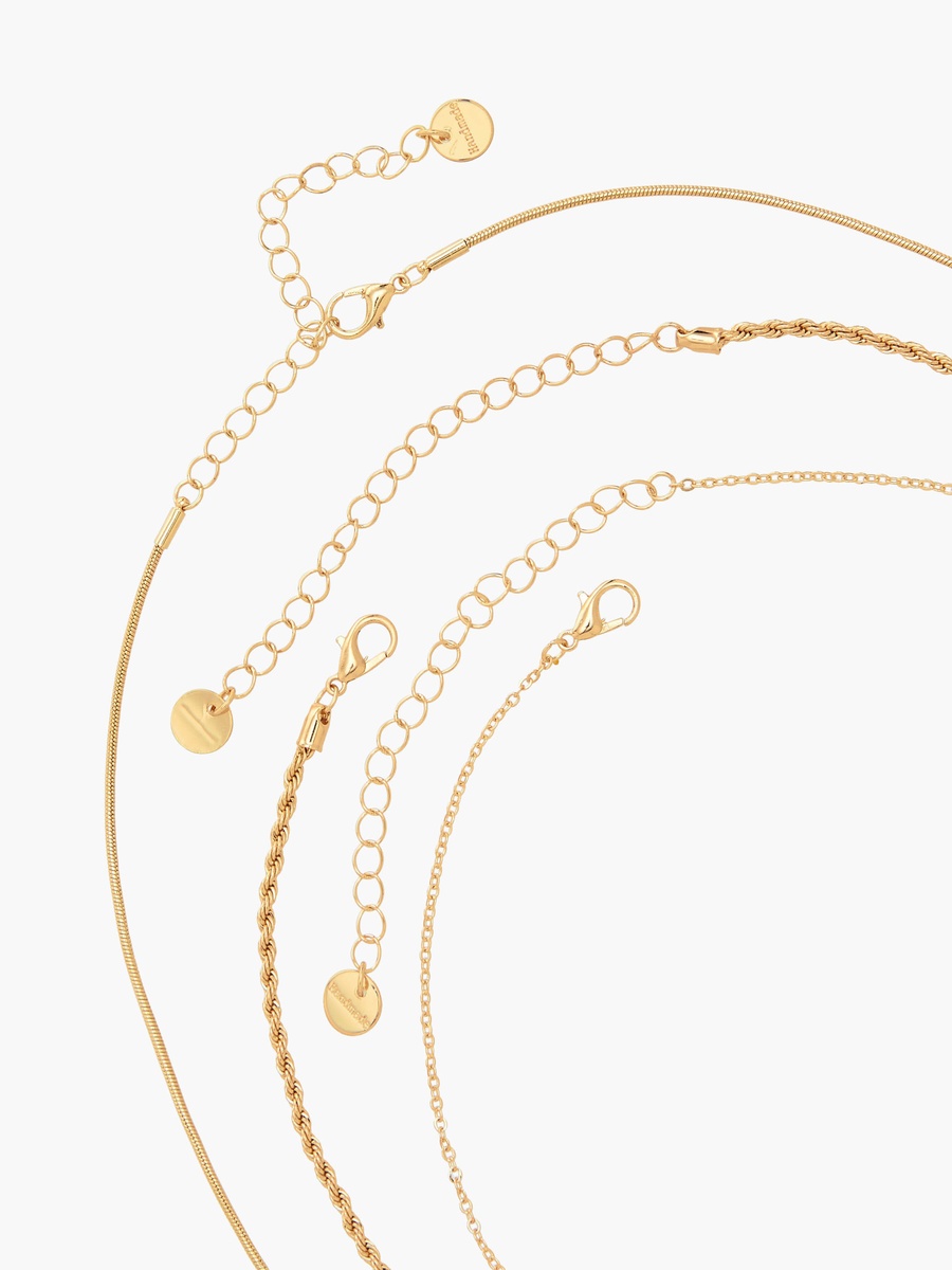 Set of 3 - Gold Tone Necklace with Assorted Design