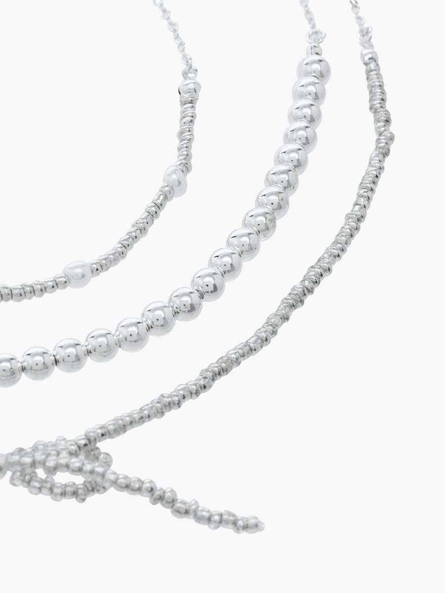 Set of 3 - Silver Tone Necklace with Lobster Clasp Closure