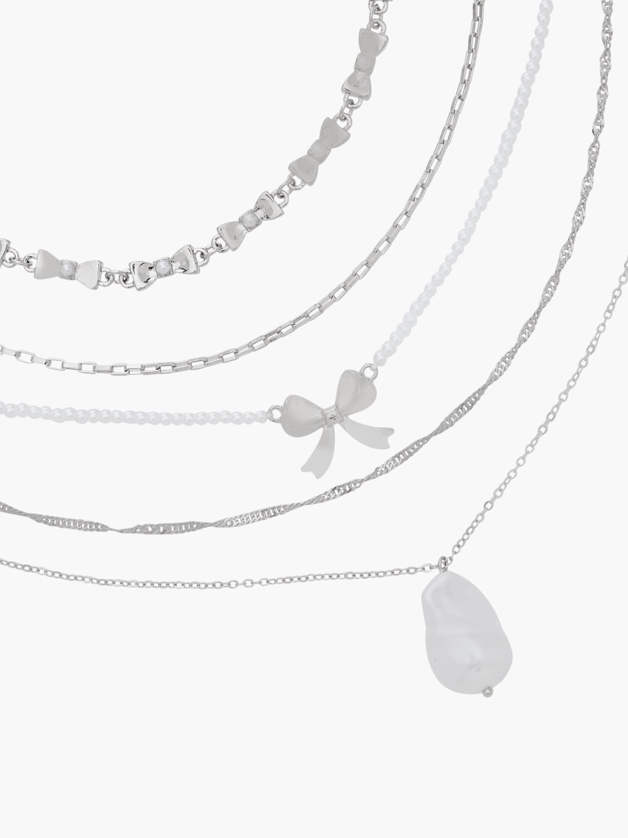 Set of 5 - Metal Chain Necklace
