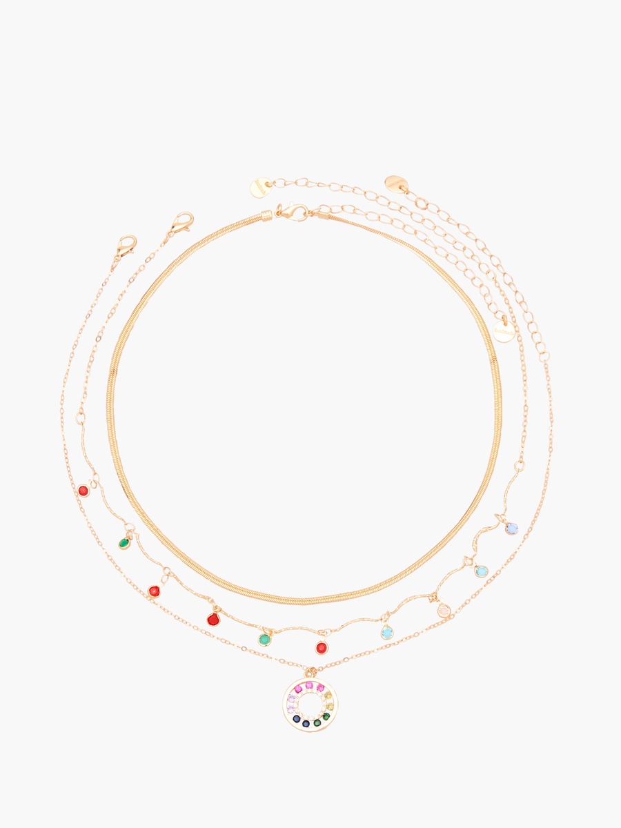 Pack of 3 Gold Tone Necklace with Assorted Design